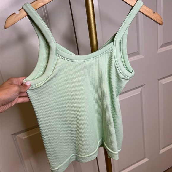 Athleta renew v-neck ribbed tank top in light green - Picture 6 of 8